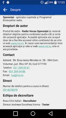 Radio Vocea Speranței android App screenshot 2